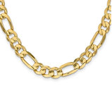 Men's 8.75mm Concave Figaro Necklace 24 Inches in 14K Yellow Gold